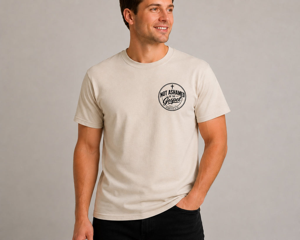 Not Ashamed of the Gospel Tee – Romans 1:16 & 2 Corinthians 5:21