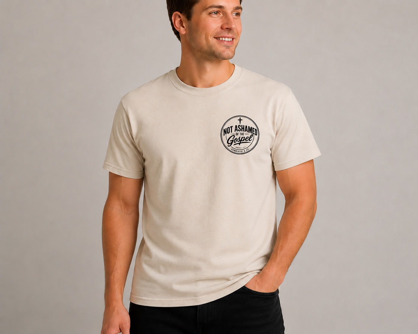 Not Ashamed of the Gospel Tee – Romans 1:16 & 2 Corinthians 5:21